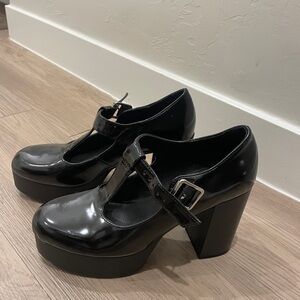 Black Mary Jane Platform Heels